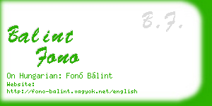 balint fono business card